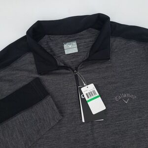 Callaway Men's Large Golf Pullover 1/4 Zip Long Sleeve Heather Charcoal Size L